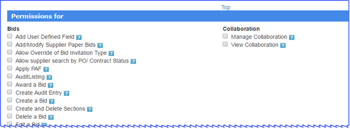 Create New User - Permissions